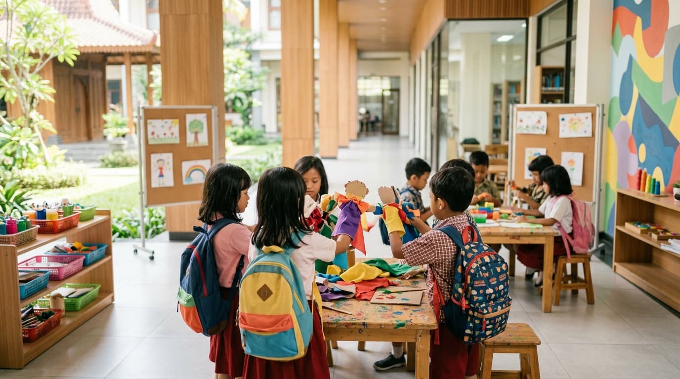 Siswa Sekolah Dasar Sekolah Bangsa Global Cyber School