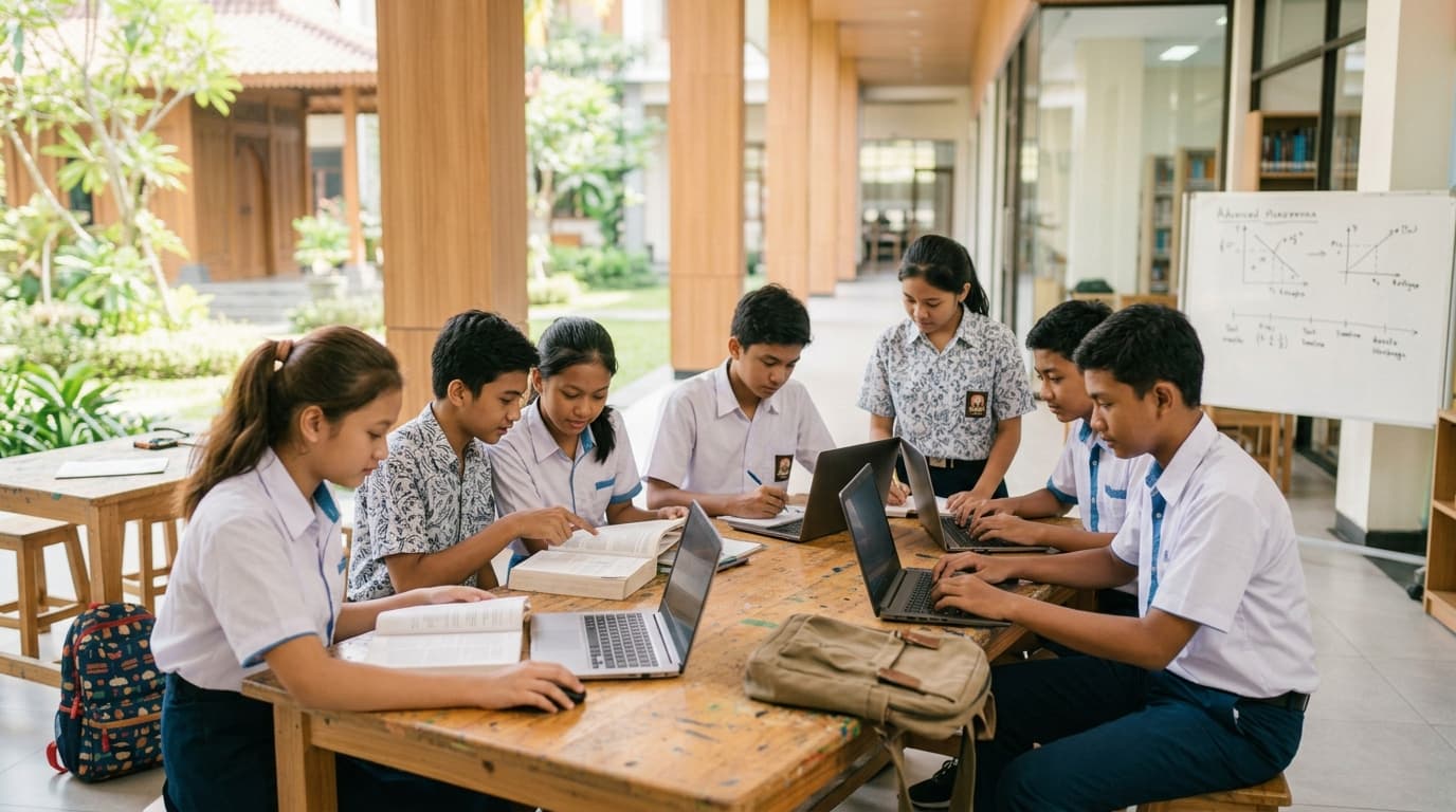 Siswa Sekolah Menengah Atas Sekolah Bangsa Global Cyber School